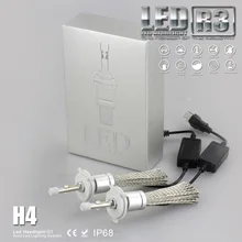 2 шт. H4 40 Вт 4800lm Cree R3 XHP-50 Автомобиля СВЕТОДИОДНАЯ Лампа Дальнего Света комплект Hi Lo Ксеноновые Белый 6000 К Авто Фар Conversion Kit Оптом лампы