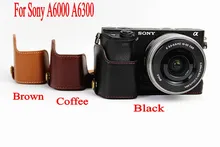 Из натуральной кожи Камера сумка для sony A6000 A6300 Камера Профессиональный модное из натуральной кожи половина дела
