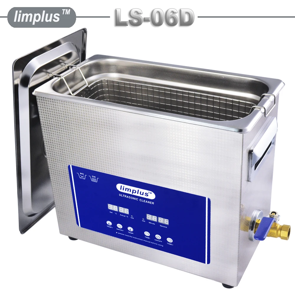 

LS-06D 6L Commercial Digital Ultrasonic Cleaner Stainless Steel With Visible Timer and Heater