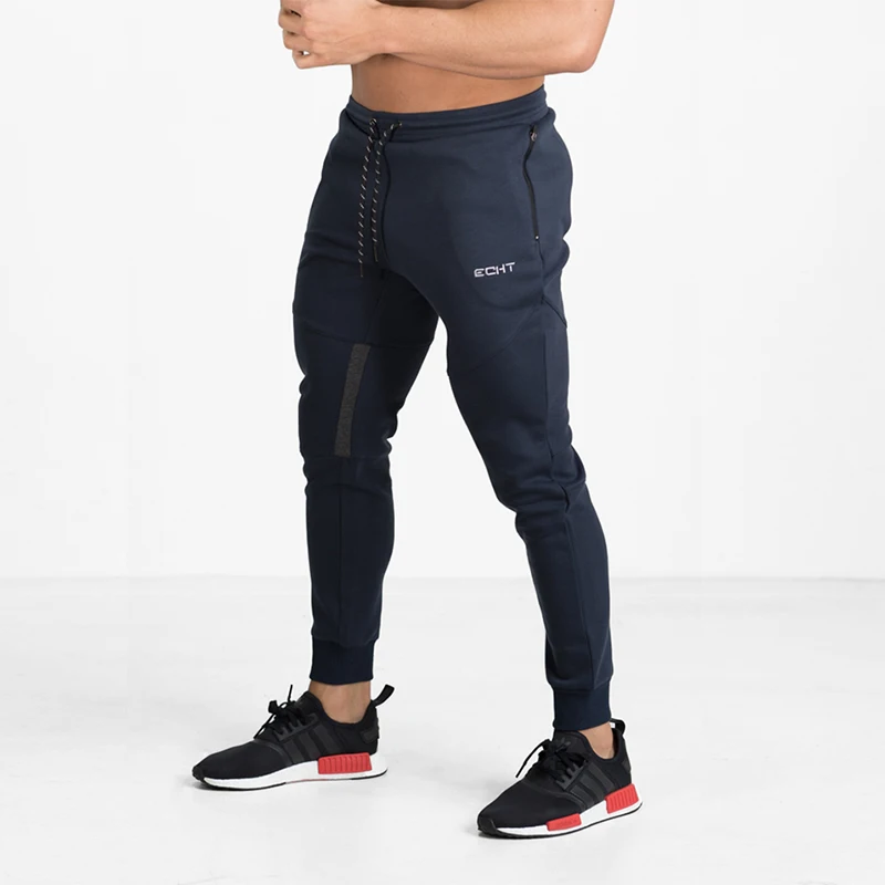 Мужские спортивные штаны, повседневные эластичные хлопковые мужские штаны для фитнеса и тренировок, обтягивающие спортивные штаны, брюки для бега
