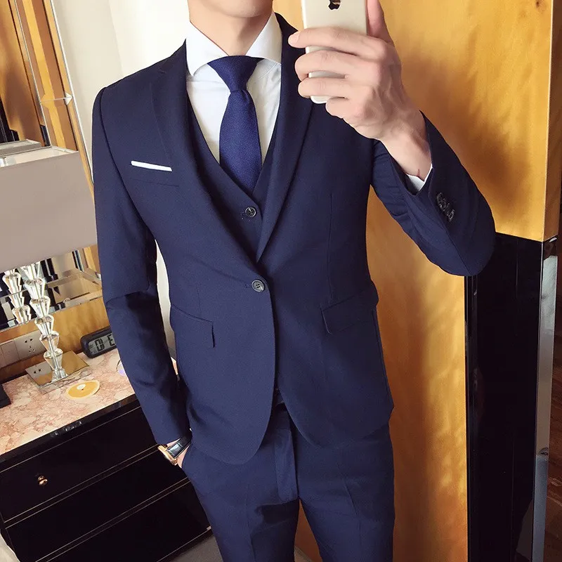 Drop shipping Slim suits men's business casual groomsman wedding clothes pants trousers High quality men's fashion sets suit Drop shipping Slim suits men's business casual groomsman wedding clothes pants trousers High quality men's fashion sets suit