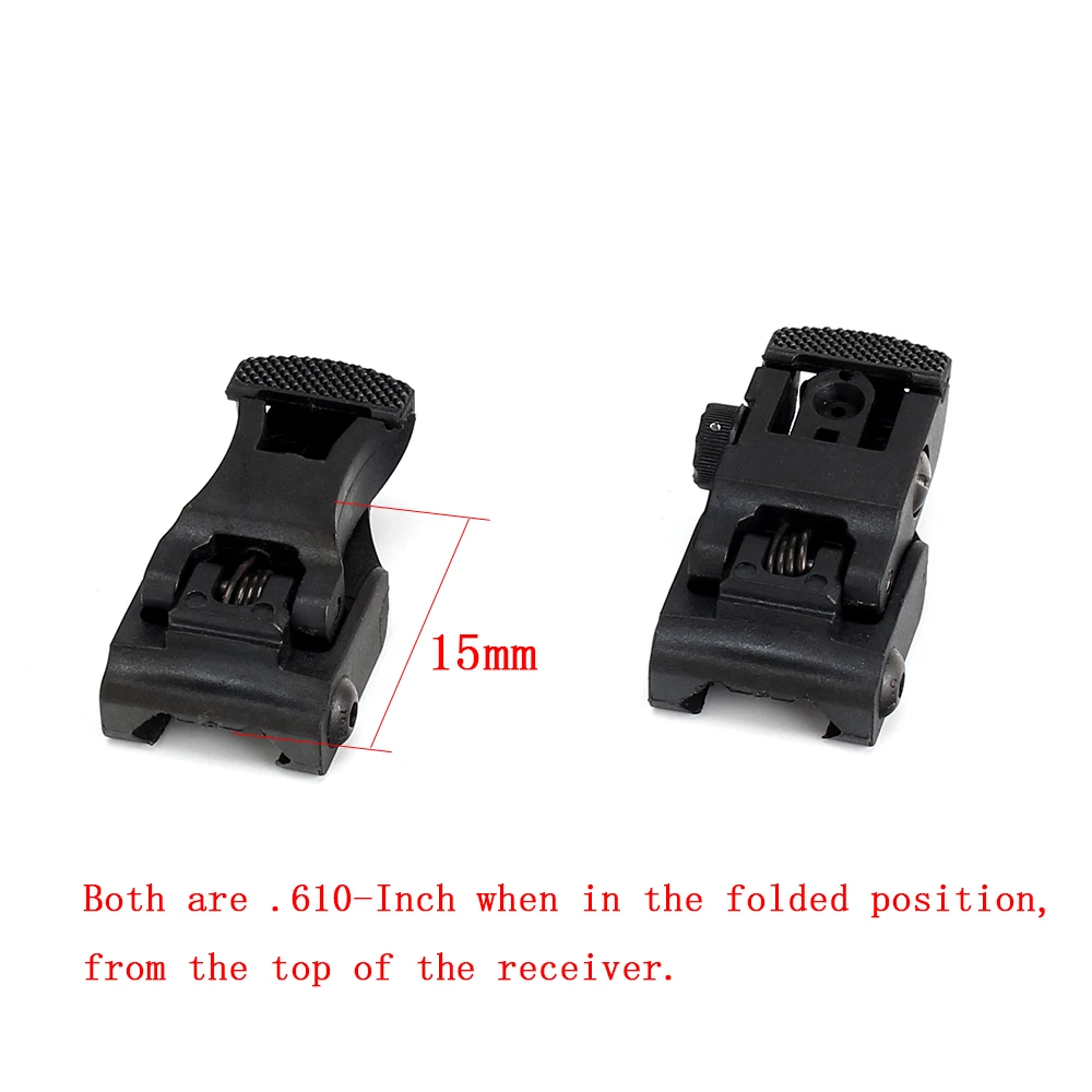 ohhunt Polymer Combat Front and Rear Sights Set Windage Adjustment for Universal Dovetail 1913 and Weaver style Rails (6)