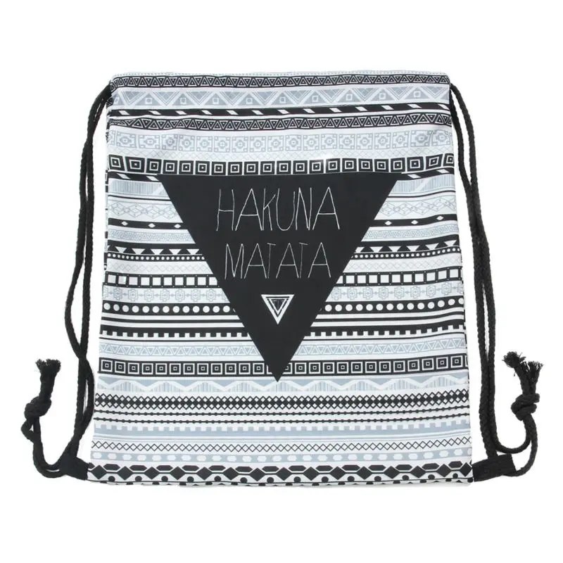HAKUNA MATATA Women geometric Backpack 3D printing travel softback women mochila drawstring bag mens backpacks HAKUNA MATATA Women geometric Backpack 3D printing travel softback women mochila drawstring bag mens backpacks