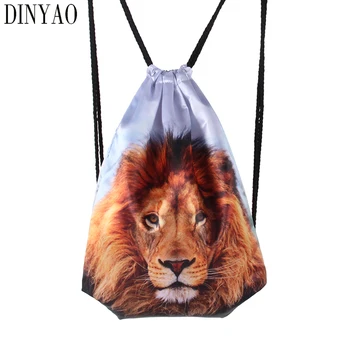 

Lion Animal Student Backpack Mochila Feminina Bolsa 3d Printing Drawstring Bags Women Travel Backpack School Bags Storage Bag