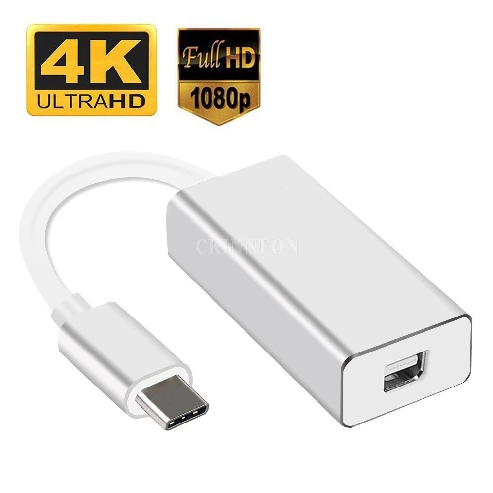 20 개/몫 1080P 남성 여성 USB 3.1 유형 C 미니 DP 디스플레이 포트 어댑터 케이블 애플 맥북 모니터 프로젝터