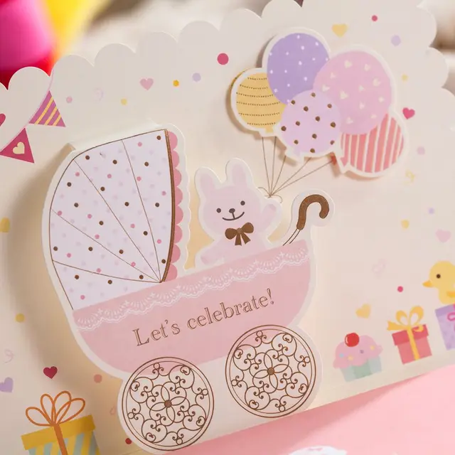 Free Customized Personalized Printing Cute Pink Baby Shower Free Customized Personalized Printing Cute Pink Baby Shower Invitation Card 50pcs Shipping