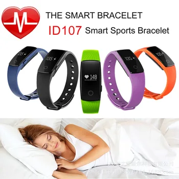 

DHL 20pcs/lot ID107 Bluetooth 4.0 Smart Bracelet band smartband Heart Rate Fitness Track remote camera Wristband for IOS Android