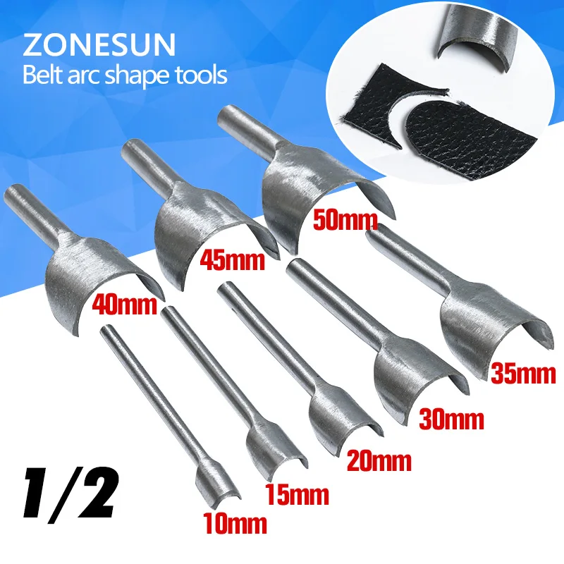 ZONESUN DIY 9PCS 10 40mm Leather half round Cutting Tool Belt Edge