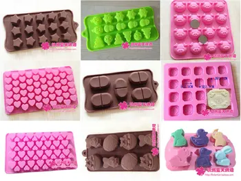 

Wholesale ,10pcs Silicone chocalate moulds baking tools cake molds animal flower oval star love letter kitchen tools