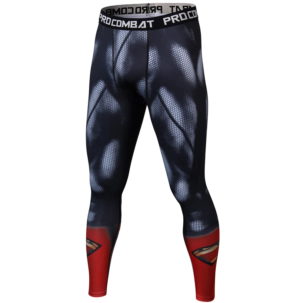 

Skinny Sweatpants Men Compression Pants Fashion Bodybuilding Leggings Men Jogger Men 3D Fitness Pants Superman Elastic Trousers