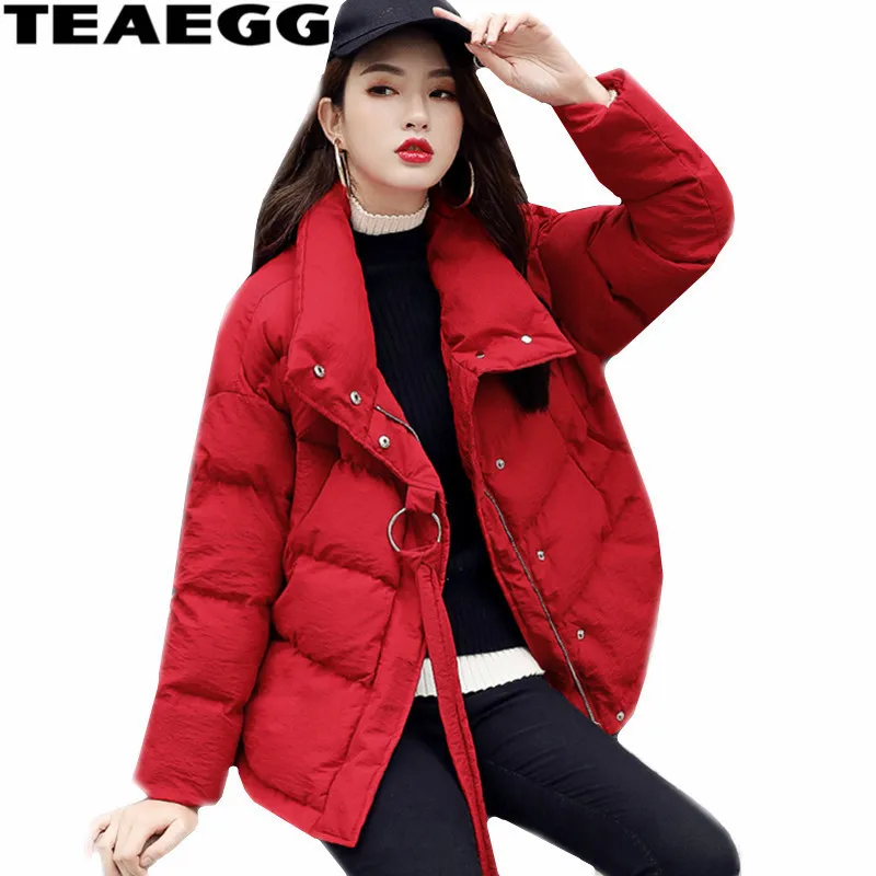 Aliexpress.com : Buy TEAEGG Red Thick Cotton Winter Coat Women Jacket ...