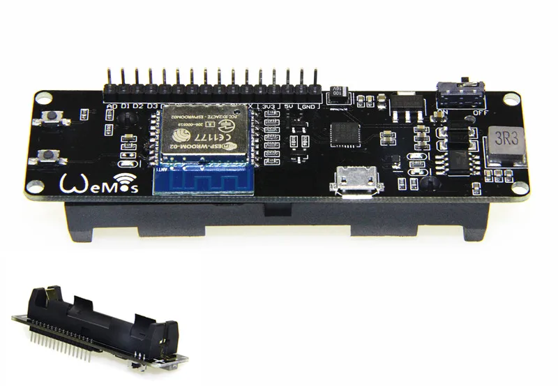 1 шт. ESP WROOM 02 развитию D1 мини модуль WiFi ESP8266 + 18650 Батарея случае|case case|case 18650case wifi |