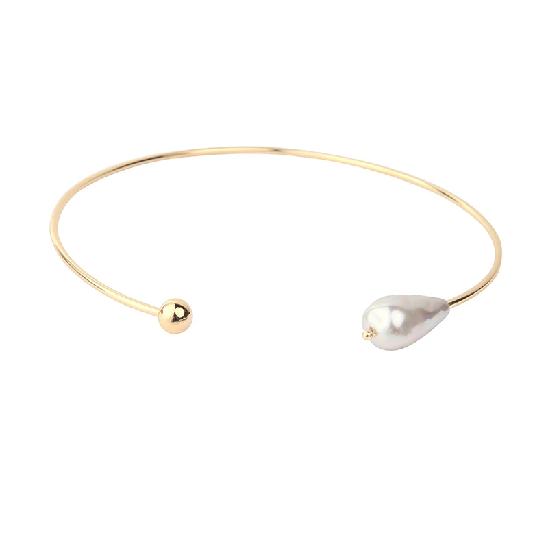 BALANBIU уникальная двухцветная акриловая жемчужина ожерелье для женщин вечерние подарки новейший золотой цвет латунь Torques модные аксессуары