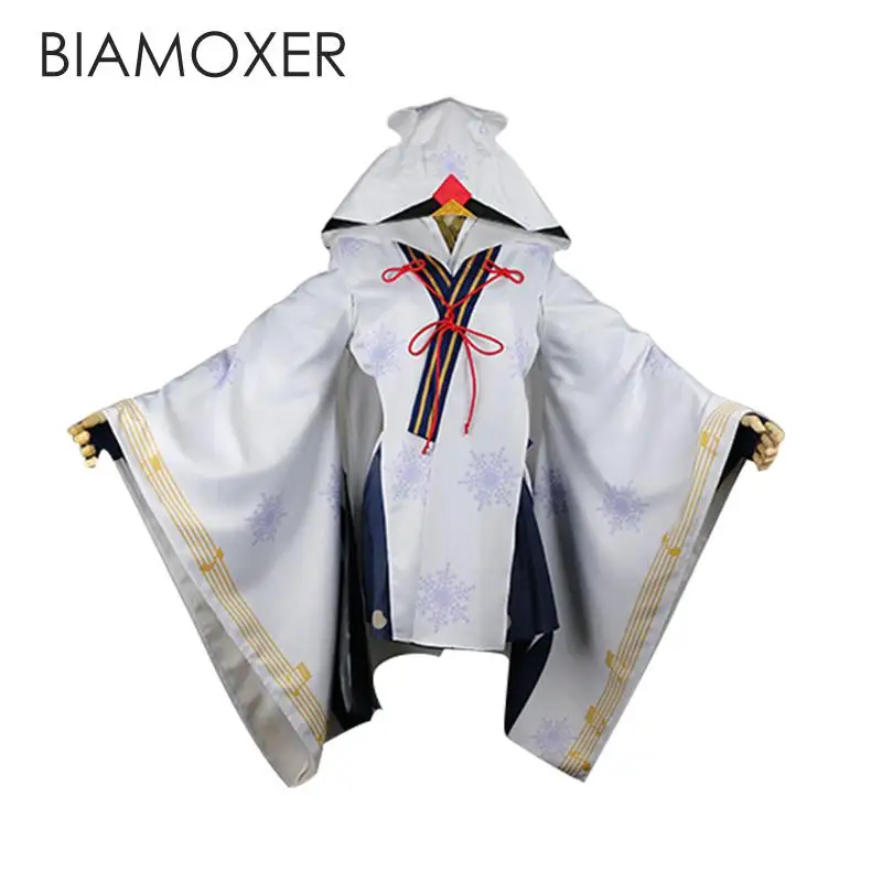 Biamoxer Snow Hatsune Cos одежда Vocaloid Мику снежное кимоно ведьмы косплей костюм женский