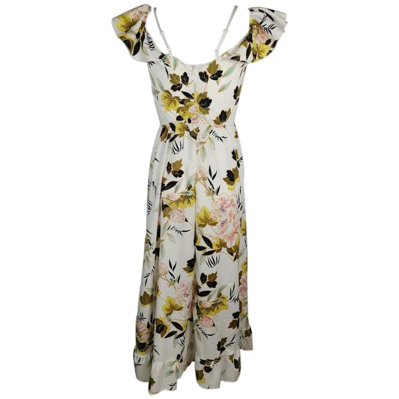 Off Shoulder Sexy Dress Women Flower Print Boho Dress Summer Beach Party Wedding Long Dresses For Women Elegant Elbise 40APR210