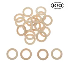 30 шт. 3 см 1,18 дюймов натуральный деревянный без финишной отделки кольца Круглый деревянный кулон разъемы для создания проектов своими руками ювелирных изделий и ремесленничество