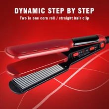 2 в 1 выпрямитель для волос бигуди Профессиональный, со шнуром пластины щипцы для завивки волос Волшебные парикмахерские инструменты 110-220 в США/ЕС штекер