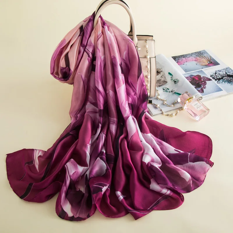 2019 г. модные дизайнерские брендовые Женские шелковый шарф летние шарфики печати Платки для Женский платок шаль плед большого размера шарф