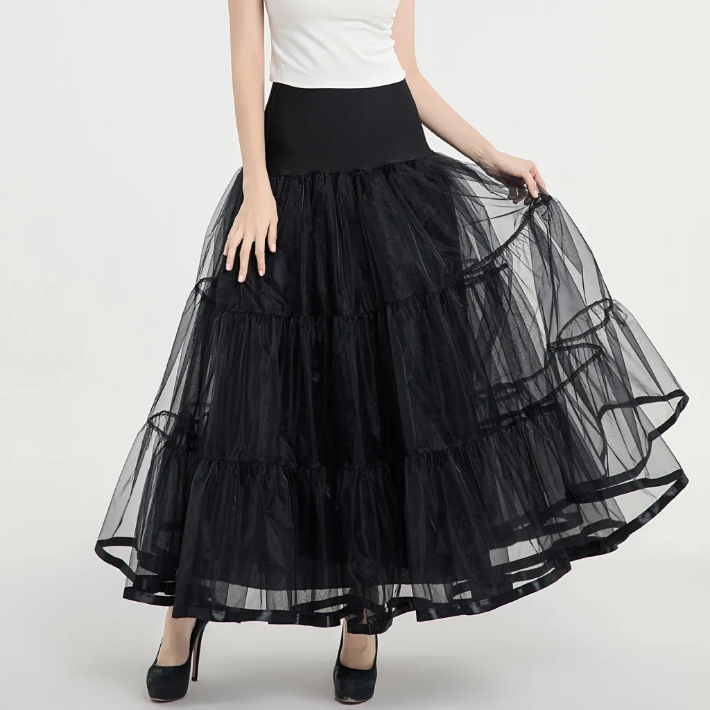 

JAYCOSIN Womens Fashion Long Skirts Winter Elegant High Quality Pleated Gauze Princess Mesh Skirt Adult Tutu Dancing Skirt Jul05