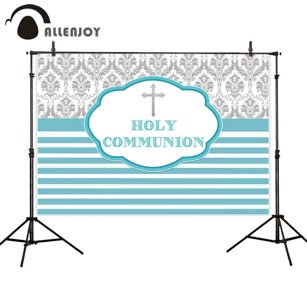 Allenjoy фон для фотосъемки в белую и синюю полоску дамаста Святого Причастия