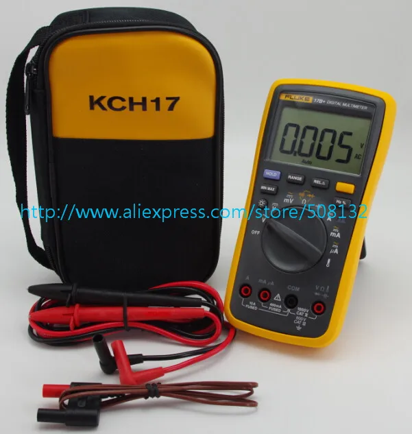 

FLUKE 17B+ Digital multimeter Meter Tester DMM with TL75 test leads with Soft case KCH17 F17B+