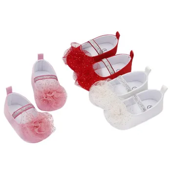 

Baby Toddler Shoes Non-Slip Cute Flower Shoes Dress Shoes 0-1 Years Old Soft Baby First Walkers Shoes