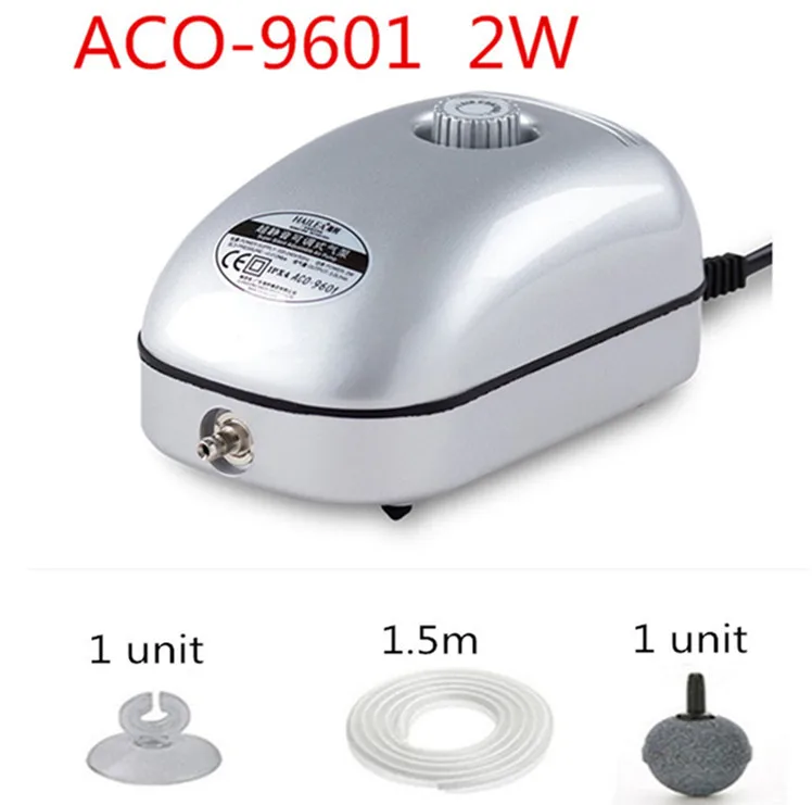 2 Вт 5 Вт 10 Вт аквариумный воздушный насос воздушный компрессор кислородный воздушный насос одиночный и двойной выход 220-240 В аксессуары для рыб воздушный компрессор - Цвет: ACO-9601 A SET