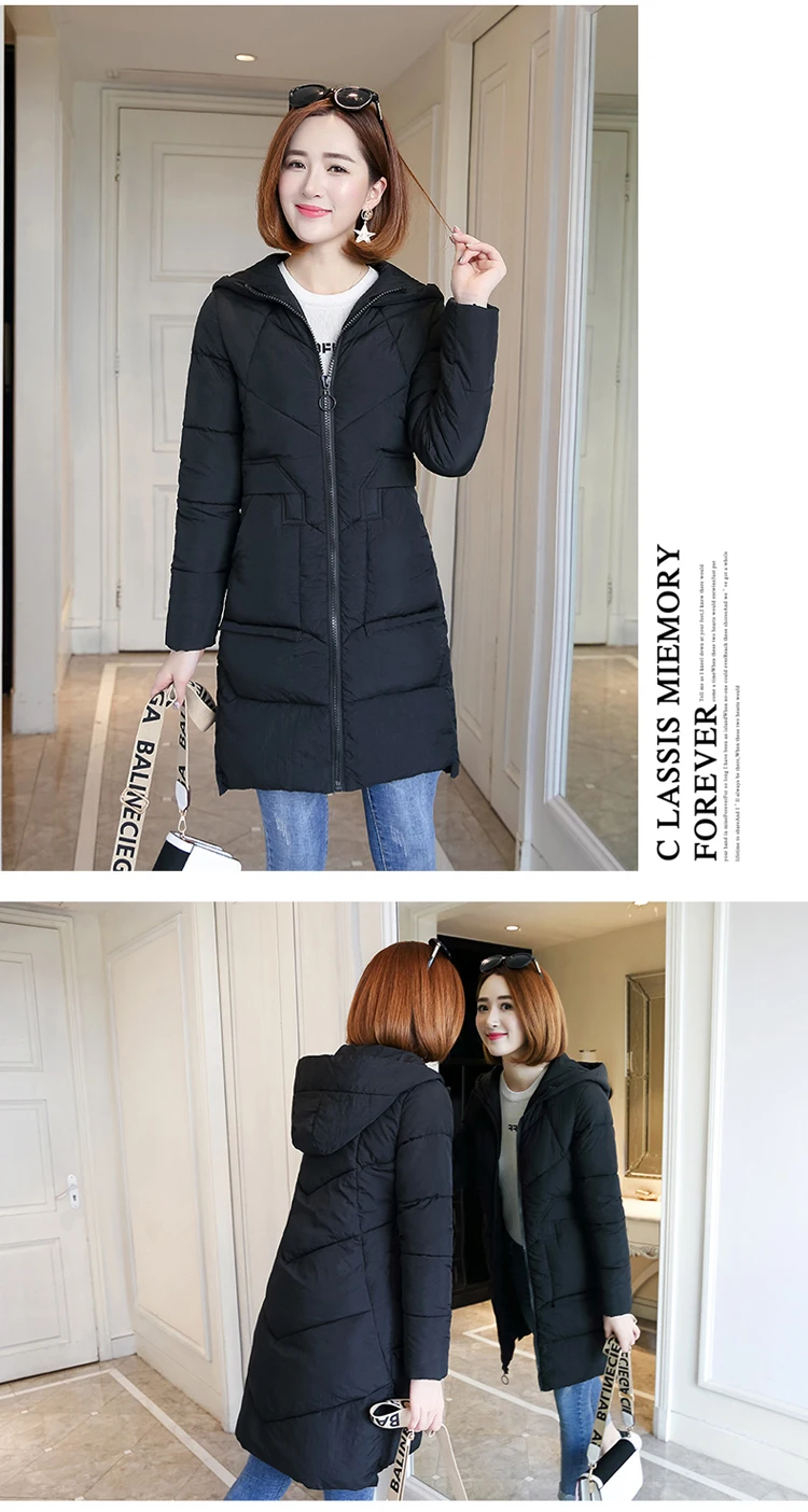 Winter Jacket Women Plus Size 3XL Women's Coats And Jackets Hooded Solid Women Winter Coat Long Zipper 2018 LZ978 (12)