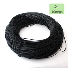 DIY ювелирных изделий 18 калибр 1 мм* 10 м рулон черный натуральный кожаный шнур