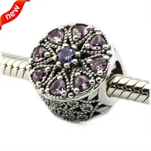 DIY Подходит Пандора браслеты мерцающий медальон шармы с смешанными фианитами серебряные бусины 925 пробы