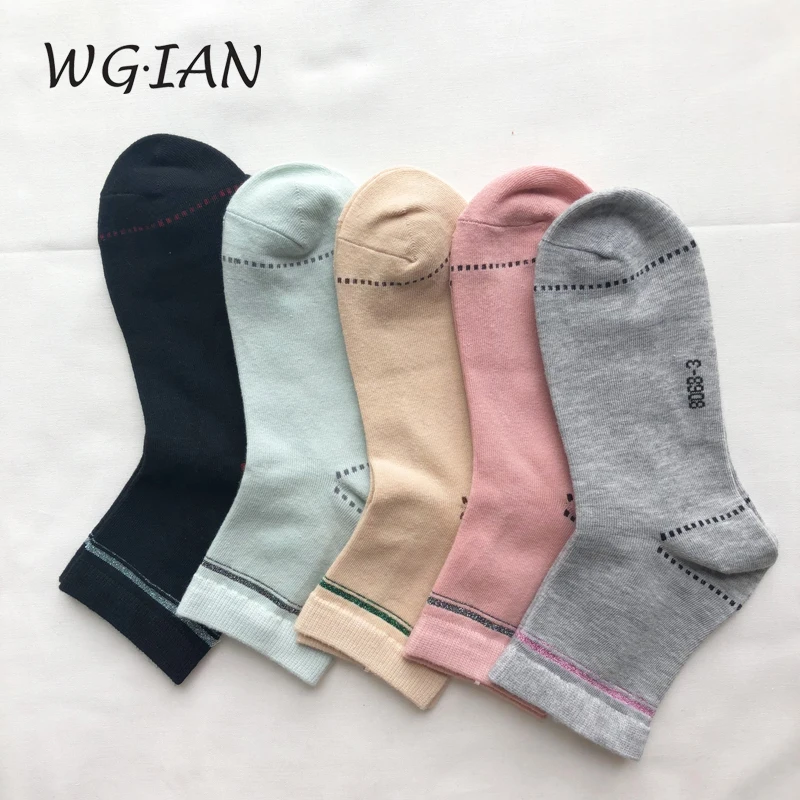

5 Pairs/Lot Women Short Socks Pure Color