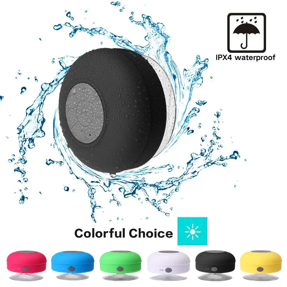 

Mini Wireless Bluetooth Waterproof Shower Speaker Built in Mic Control Buttons and Dedicated Suction Cup for Showers Bathroom