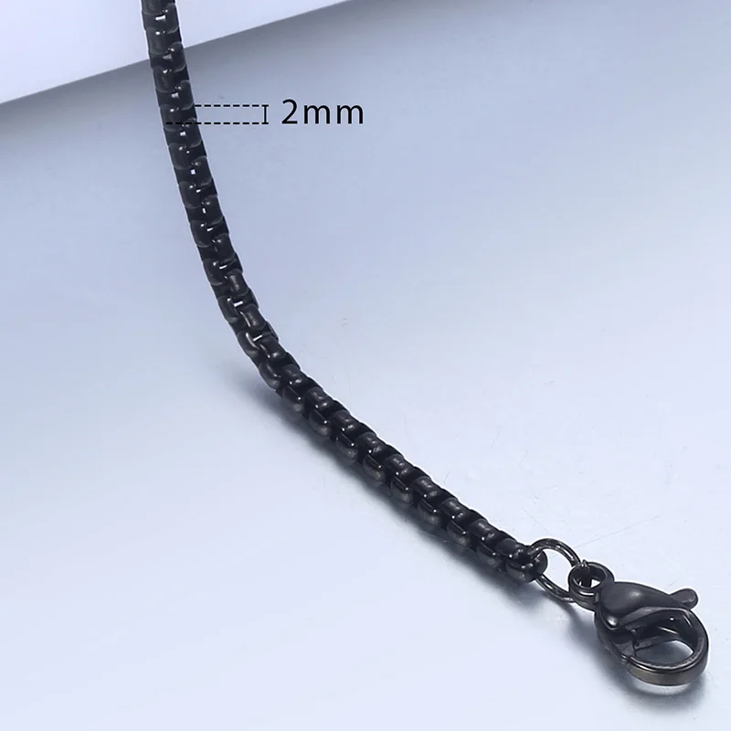 2-3 мм браслеты-цепочки для женщин и мужчин, серебристый, черный, золотой, нержавеющая сталь, панцирь, кубинский кабель, круглая коробка, плетеный пшеничный браслет KBB13A - Окраска металла: KB526