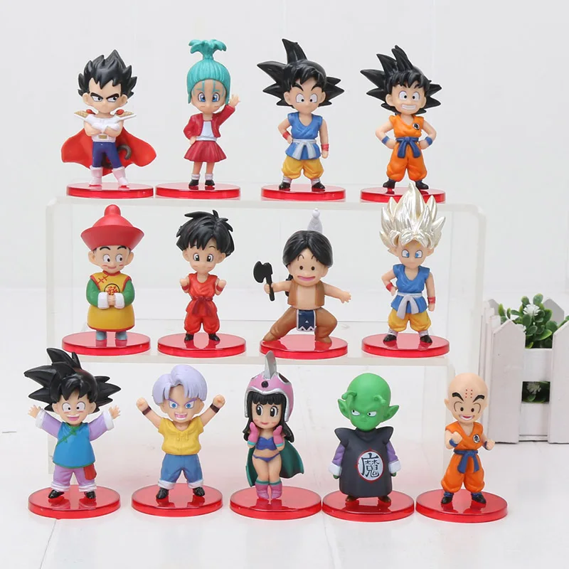 13 шт. Dragon Ball Z Son Goku gohan bulma chichi trunks krillin Piccolo vegata dragonball ПВХ фигурка модель
