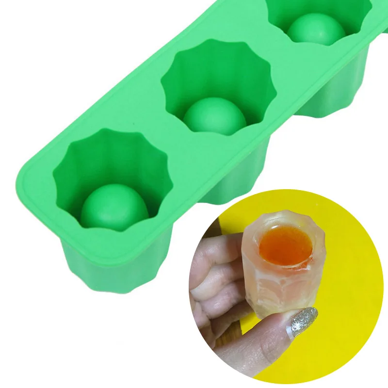 3D Silicone Ice Cubes Mold Eco Friendly DIY Ice Maker Wine Glass Ice