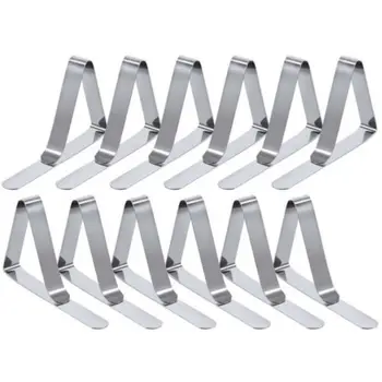 

12pcs Desk Table Cloth Tablecloth Cover Clip Clamp Holder Party Stainless Steel Tables Cover Clips Holder Clamps Party Tool