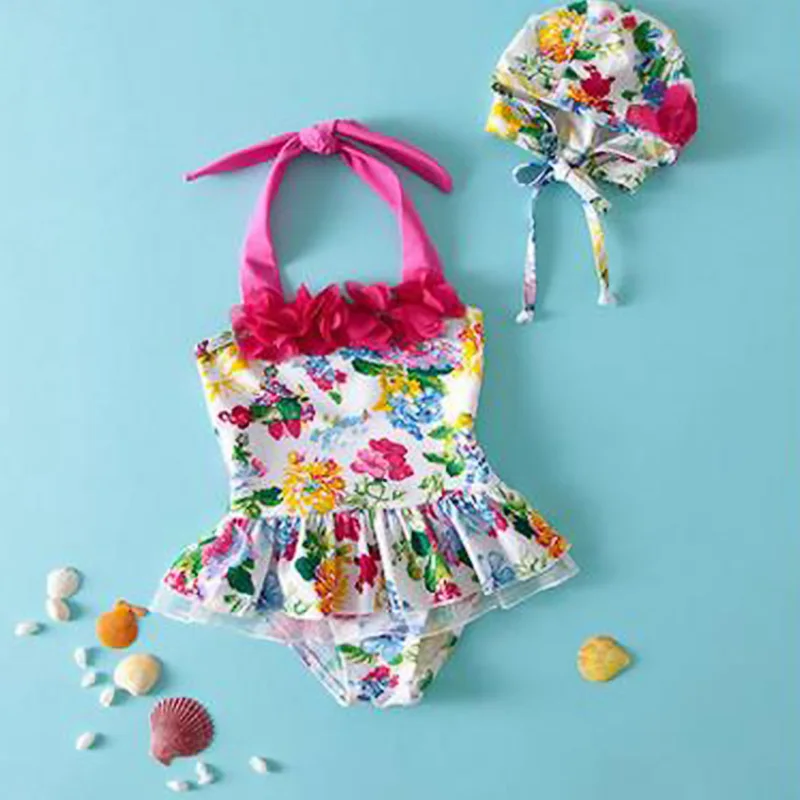 Floral Колготки для маленьких детей, от 0 до 24 месяцев, детский купальник для Девочки Купальники Купальный костюм для девочек купальник детские купальные костюмы детская одежда для девочки комплект бикини - Цвет: Floral
