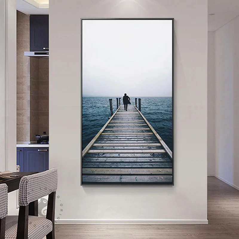 

Nordic Sunrise Mountain View Photo Painting Seascape Posters And Prints Wall Art Canvas For Living Room Home Decor Mediterranean