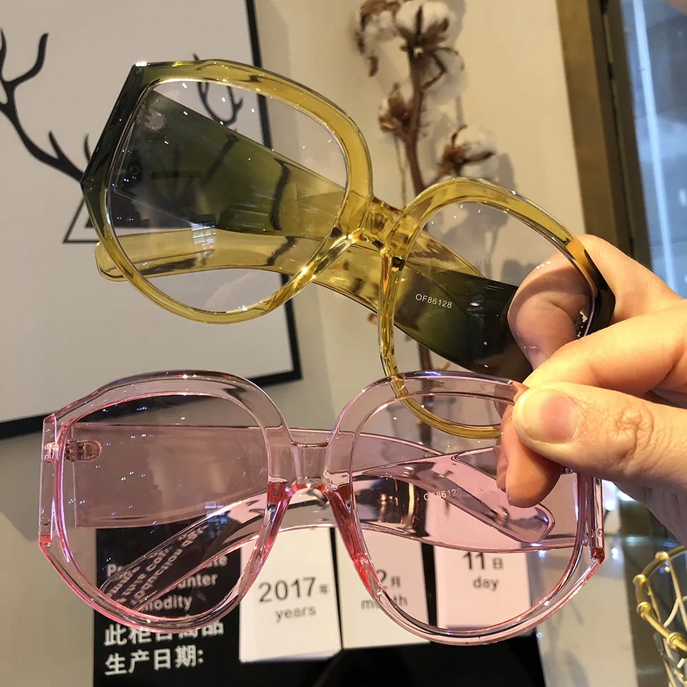 HBK новые модные квадратные солнцезащитные очки с большой оправой женские брендовые дизайнерские ретро яркие цвета прозрачные очки UV400 Oculos
