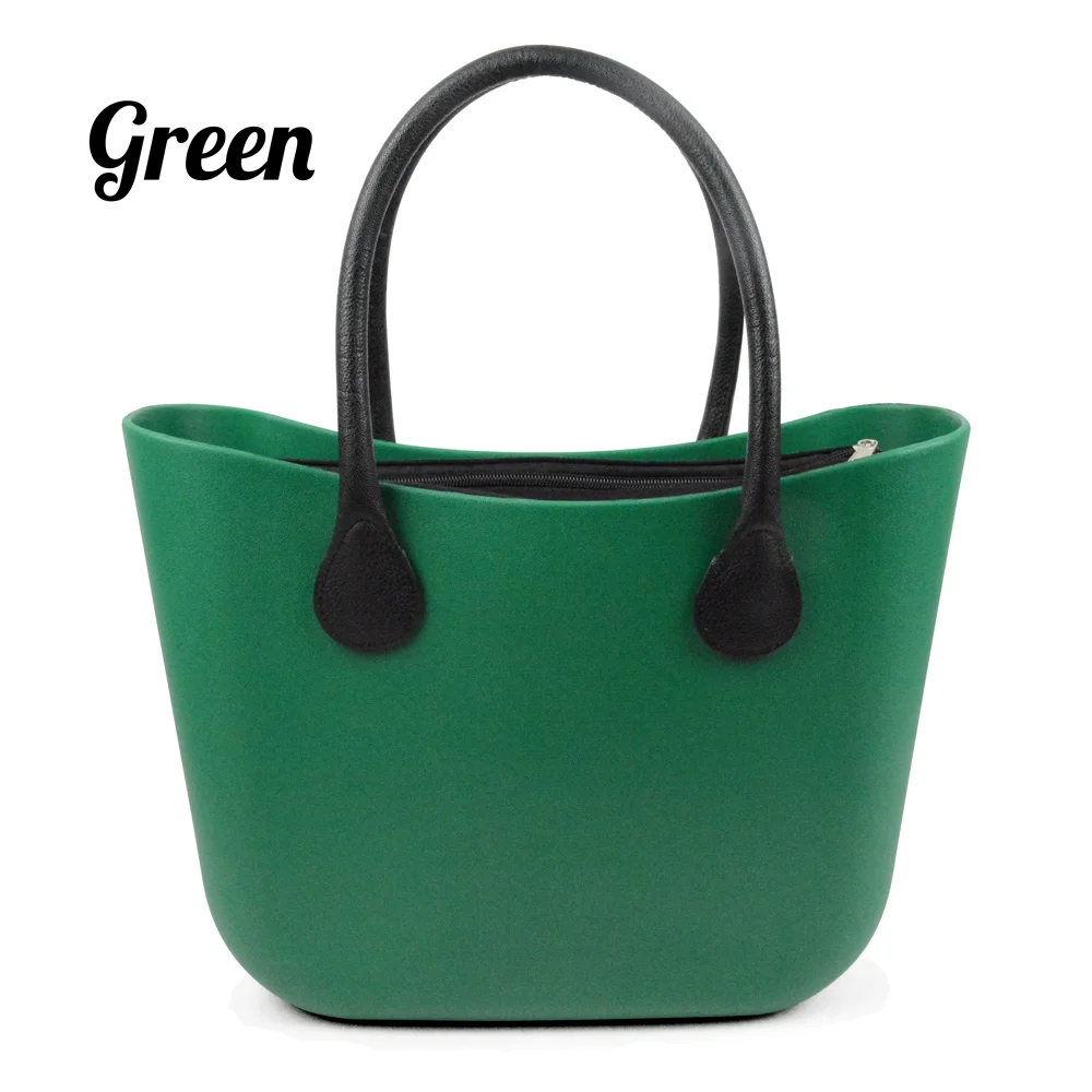 Классическая сумка большого размера без логотипа, стильная сумка из парусины с внутренней вставкой и кожаными ручками Obag, женская сумка - Цвет: Green