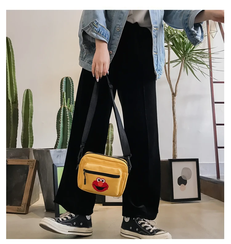 Женская Холщовая Сумка в гонконгском стиле Харадзюку контрастного цвета, маленькая сумка в Корейском стиле, модная повседневная сумка через плечо