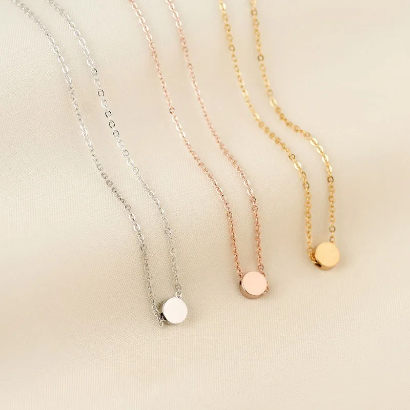 

3 colors 2016 Short Necklace 316L Titanium Steel Rose Gold & Silver Plated Fashion Woman Jewelry Gift Never Fade Free Shipping