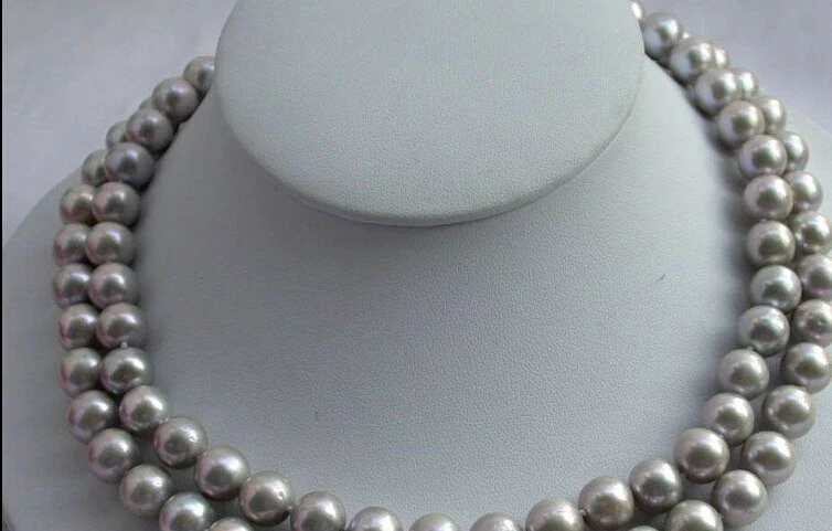 

00129 round gray freshwater pearl necklace