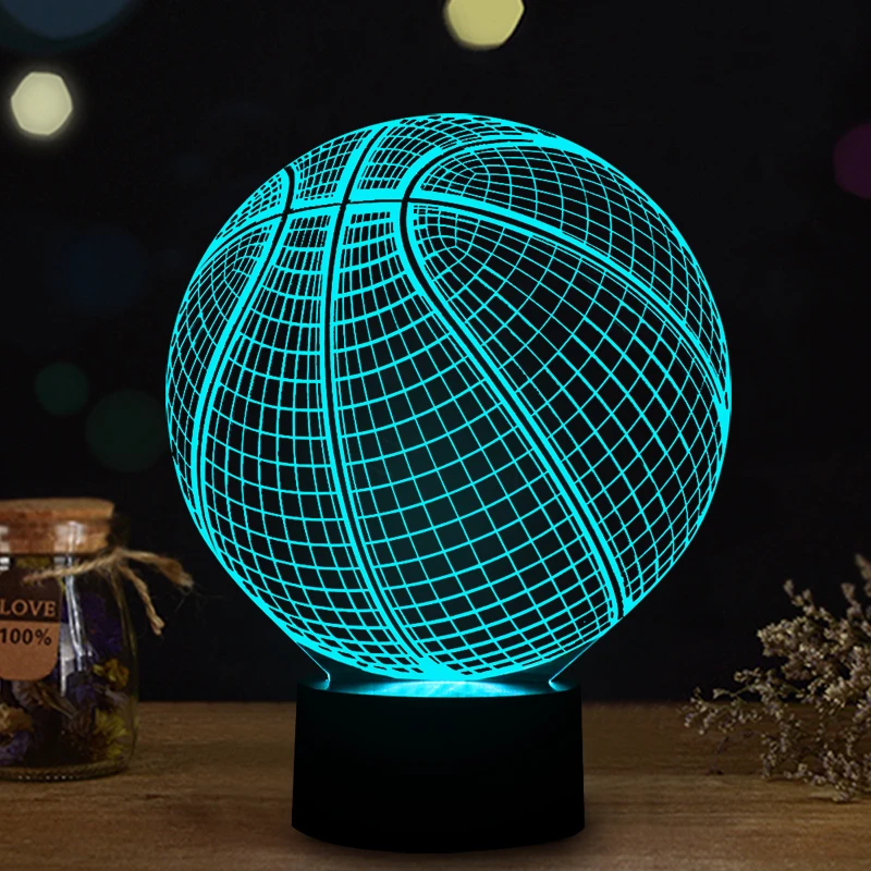 3d Led イリュージョンランプバスケットボール形状 Led アート彫刻ナイトライト 7 色 Usb デスクランプ家の装飾として ギフト Night Light 3d Led Illusionled Illusion Aliexpress