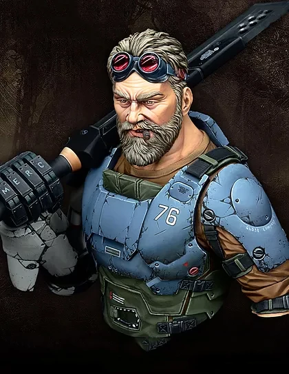 

1/10 Resin Bust Building Kit mercenary