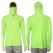 Նոր ժամանում Ձկնորսական հագուստ արևի պաշտպանությունից հակ ուլտրամանուշակագույն շնչառական սպիտակ կանաչ տղամարդիկ արագ չորանում են բացօթյա սպորտաձևերում