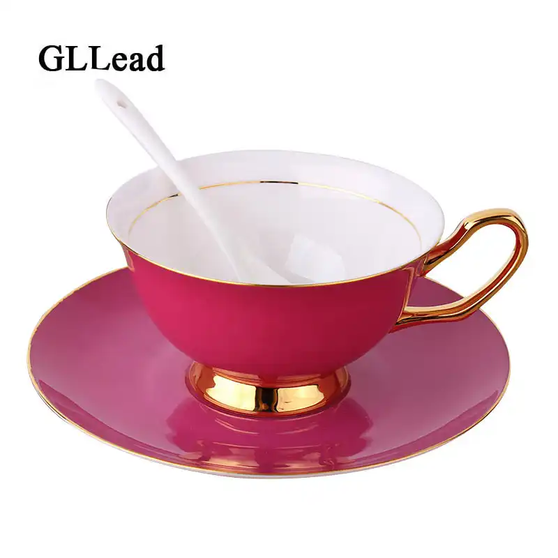 Gllead Fashion Bone China Coffee Cup Saucer 200ml Rimmed Artiny Coffee Cup Saucer 200ml Rimmed Artiny