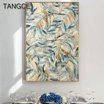

Nordic Splendid Leaf Canvas Painting Fashion Print Abstract Plant Poster for Wall Art Pictures for Living Room Home Decoration