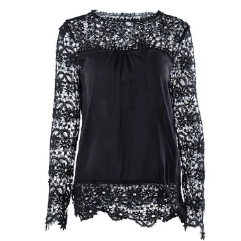 

LASPERAL Lace Feminina Camisa Long Sleeve Shirt 2018 Chiffon Blouses Women's Blouses Crochet Blusas Tops Blusas S-7XL Plus Size