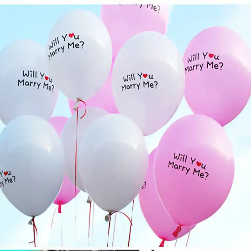 印刷風船50ピース ロット手紙あなたは私と結婚 ハイquality12インチラウンドピンクホワイトラテックス風船結婚式装飾 Balloons Wedding Decorations Balloon 50pcsballoons Wedding Aliexpress